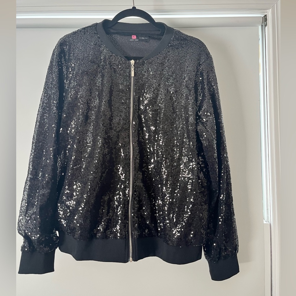 Sequin Black Bomber Jacket